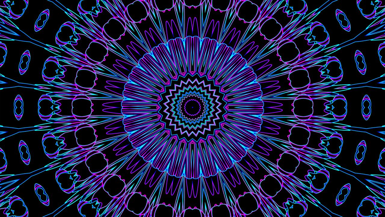 Wallpaper pattern, fractal, abstraction, blue, purple