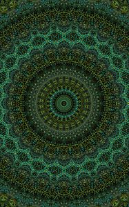 Preview wallpaper pattern, fractal, circles, abstraction, green