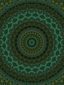 Preview wallpaper pattern, fractal, circles, abstraction, green
