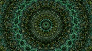 Preview wallpaper pattern, fractal, circles, abstraction, green
