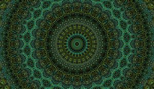 Preview wallpaper pattern, fractal, circles, abstraction, green