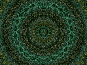 Preview wallpaper pattern, fractal, circles, abstraction, green