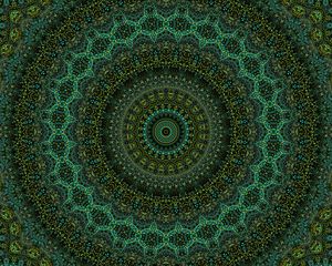 Preview wallpaper pattern, fractal, circles, abstraction, green