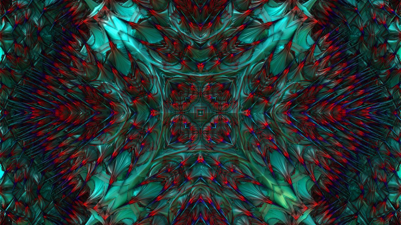 Wallpaper pattern, fractal, kaleidoscope, abstraction, green