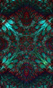 Preview wallpaper pattern, fractal, kaleidoscope, abstraction, green