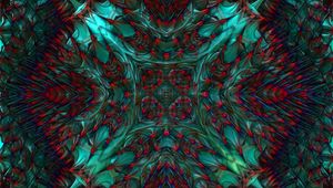 Preview wallpaper pattern, fractal, kaleidoscope, abstraction, green