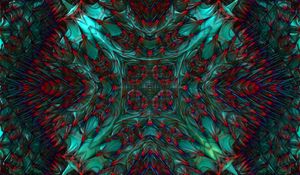 Preview wallpaper pattern, fractal, kaleidoscope, abstraction, green