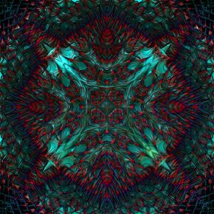 Preview wallpaper pattern, fractal, kaleidoscope, abstraction, green