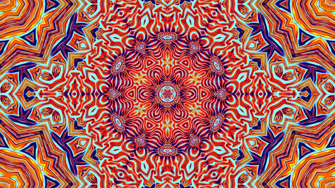 Wallpaper pattern, fractal, kaleidoscope, shapes, abstraction, background