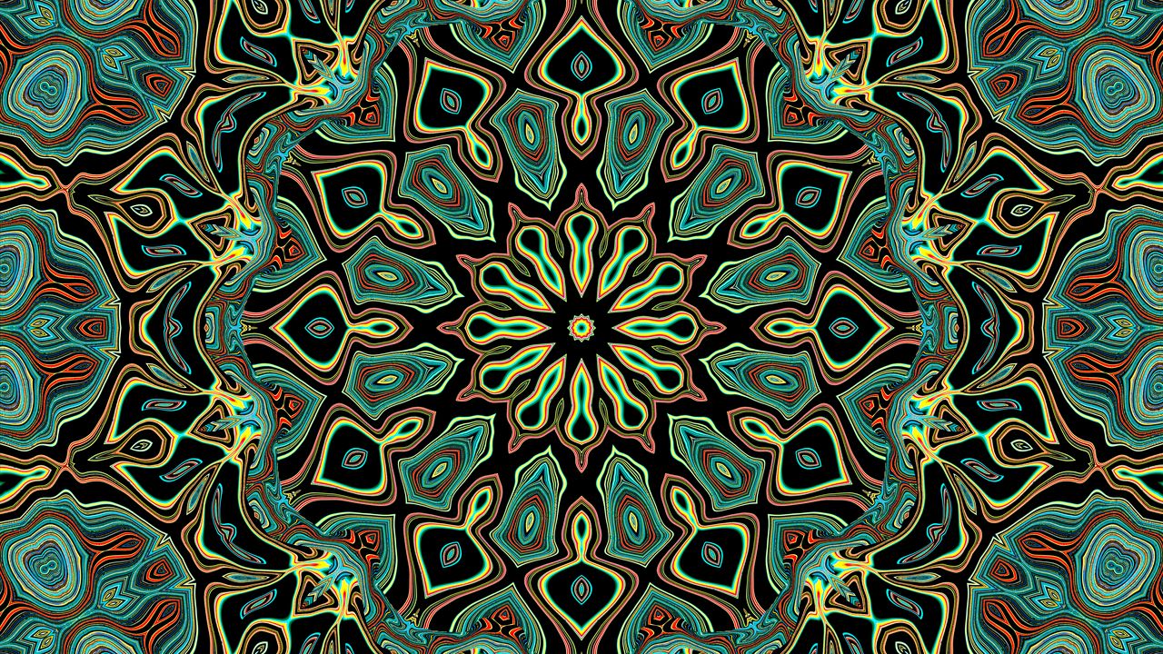 Wallpaper pattern, fractal, lines, shapes, abstraction