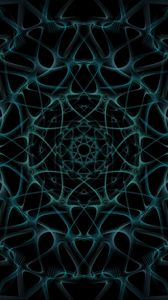 Preview wallpaper pattern, fractal, lines, shapes, abstraction, blue, black