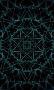 Preview wallpaper pattern, fractal, lines, shapes, abstraction, blue, black