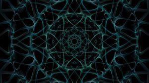Preview wallpaper pattern, fractal, lines, shapes, abstraction, blue, black