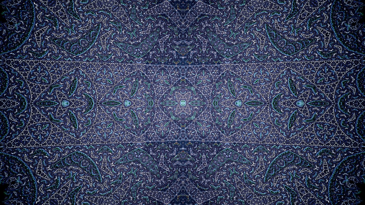 Wallpaper pattern, fractal, shapes, abstraction, blue