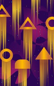 Preview wallpaper pattern, geometric shapes, geometric, bright, circles, triangles, rockets