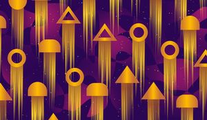 Preview wallpaper pattern, geometric shapes, geometric, bright, circles, triangles, rockets