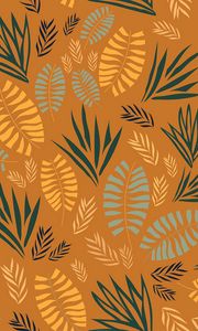 Preview wallpaper pattern, grass, branches, leaves, fern