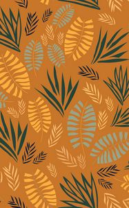 Preview wallpaper pattern, grass, branches, leaves, fern