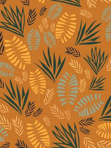 Preview wallpaper pattern, grass, branches, leaves, fern