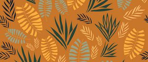 Preview wallpaper pattern, grass, branches, leaves, fern