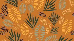 Preview wallpaper pattern, grass, branches, leaves, fern