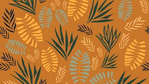 Preview wallpaper pattern, grass, branches, leaves, fern