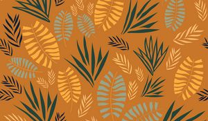 Preview wallpaper pattern, grass, branches, leaves, fern