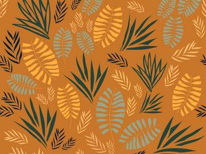 Preview wallpaper pattern, grass, branches, leaves, fern