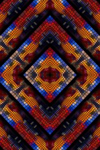 Preview wallpaper pattern, kaleidoscope, mosaic, geometric, multi-colored, rhombuses, squares