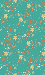 Preview wallpaper pattern, leaves, flowers, branches