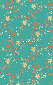 Preview wallpaper pattern, leaves, flowers, branches