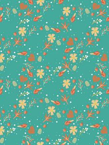 Preview wallpaper pattern, leaves, flowers, branches
