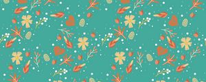 Preview wallpaper pattern, leaves, flowers, branches