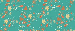 Preview wallpaper pattern, leaves, flowers, branches