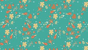 Preview wallpaper pattern, leaves, flowers, branches