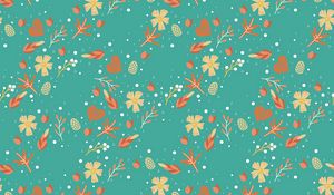 Preview wallpaper pattern, leaves, flowers, branches