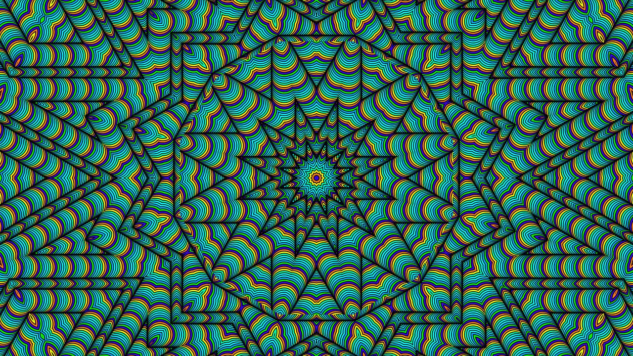 Wallpaper pattern, lines, geometry, fractal, green