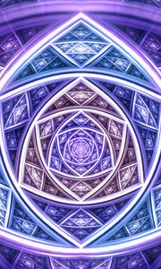 Preview wallpaper pattern, lines, neon, reflection, abstraction, purple