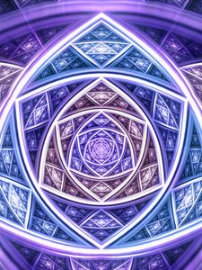 Preview wallpaper pattern, lines, neon, reflection, abstraction, purple
