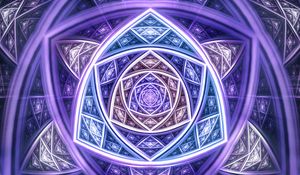 Preview wallpaper pattern, lines, neon, reflection, abstraction, purple