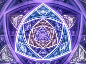 Preview wallpaper pattern, lines, neon, reflection, abstraction, purple