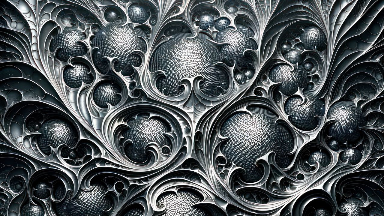 Wallpaper pattern, metal, relief, abstraction, gray