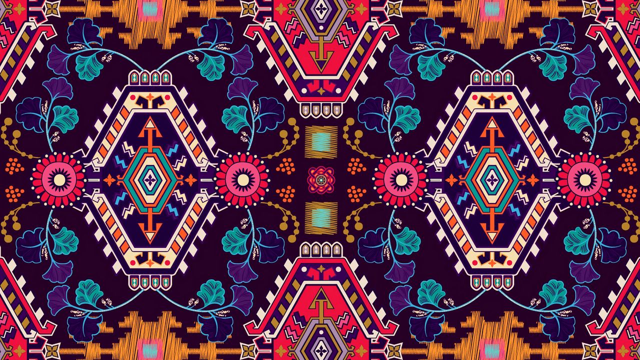 Wallpaper pattern, ornament, motif, colorful, texture