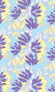 Preview wallpaper pattern, rabbits, leaves, carrots, colorful