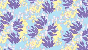 Preview wallpaper pattern, rabbits, leaves, carrots, colorful