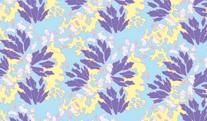 Preview wallpaper pattern, rabbits, leaves, carrots, colorful