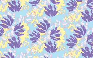 Preview wallpaper pattern, rabbits, leaves, carrots, colorful