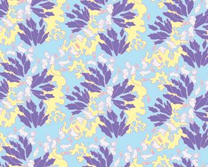 Preview wallpaper pattern, rabbits, leaves, carrots, colorful