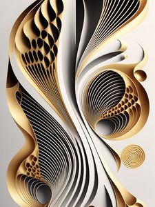 Preview wallpaper pattern, relief, white, gold, abstraction