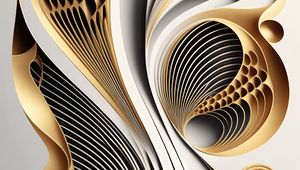 Preview wallpaper pattern, relief, white, gold, abstraction